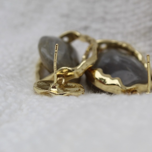 Sterling Silver "Winter" Drop Stone Pendants with Gold Casing - Picture 13 of 13